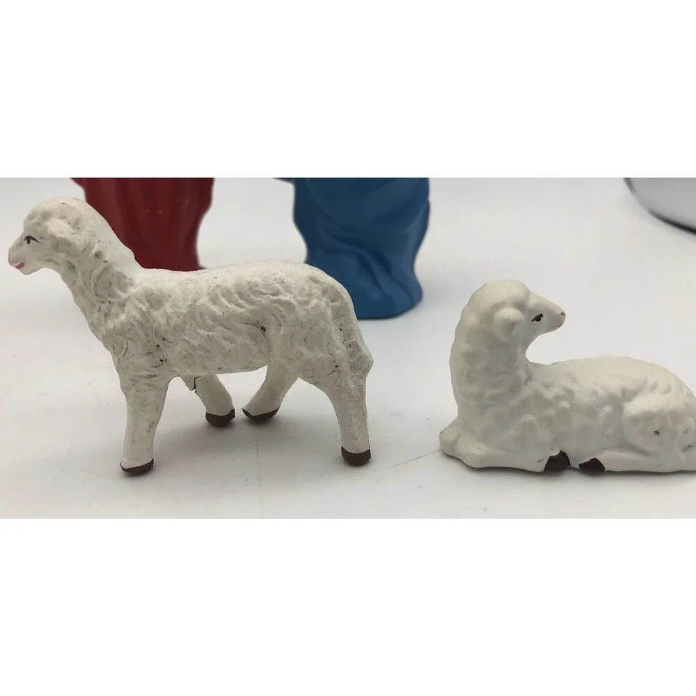 Vintage Misc Lot of 4 Nativity Figures Mary Wiseman 2 Lamb Japan ￼read